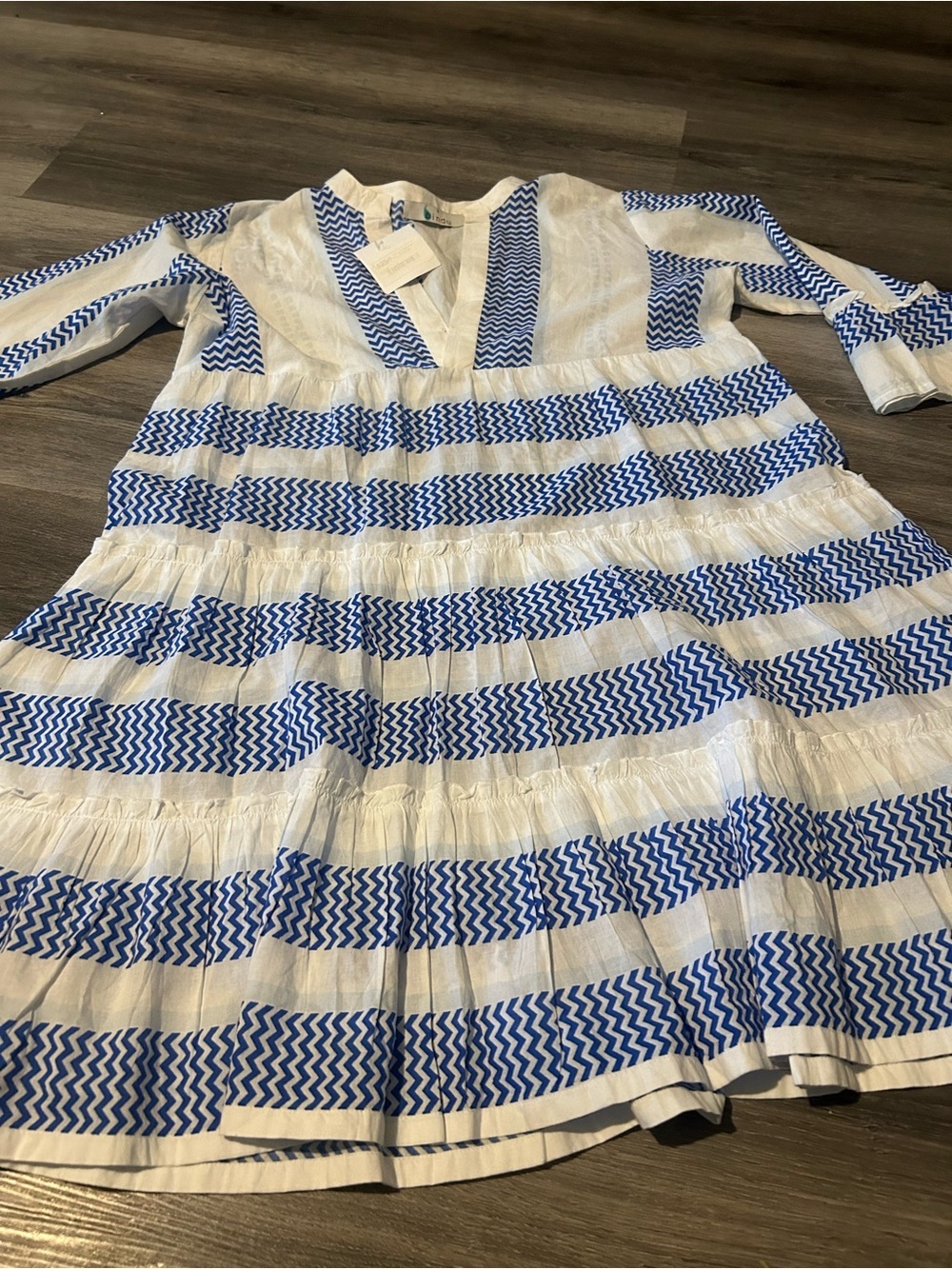Women Blue and White Striped Summer Dress